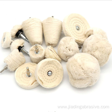 25mm cotton cloth buffing wheels head with shaft